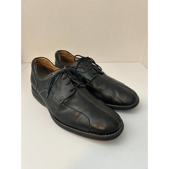 JOHNSTON & MURPHY Shuler Bicycle Toe Oxford Shoes Black Leather Men's Size 11 - Picture 3 of 8